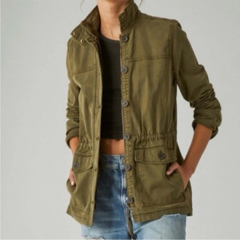 Lucky Brand Jacket Womens Extra Small Cargo Military Green Utility NWT